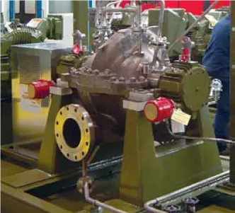 Imagen de bomba con soporte casi en la línea central1 diseñada mediante API 610