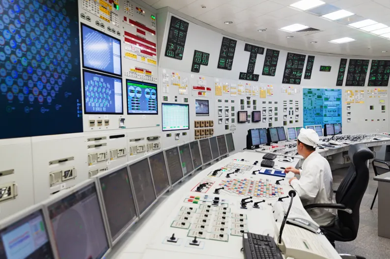 Control unit in a nuclear power plant.