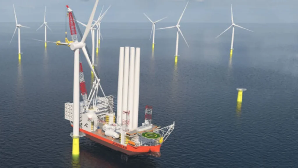 The wind turbine installation vessel