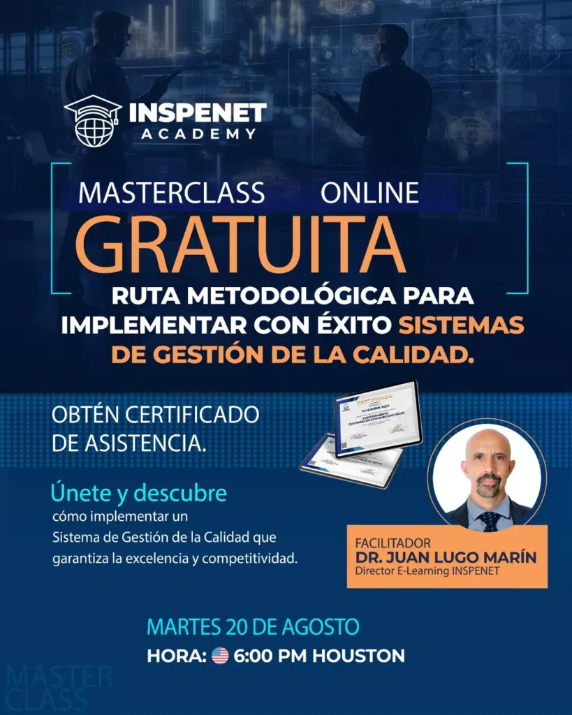 Masterclass gratuita de Inspenet sobre Sistemas de Gestión de la Calidad