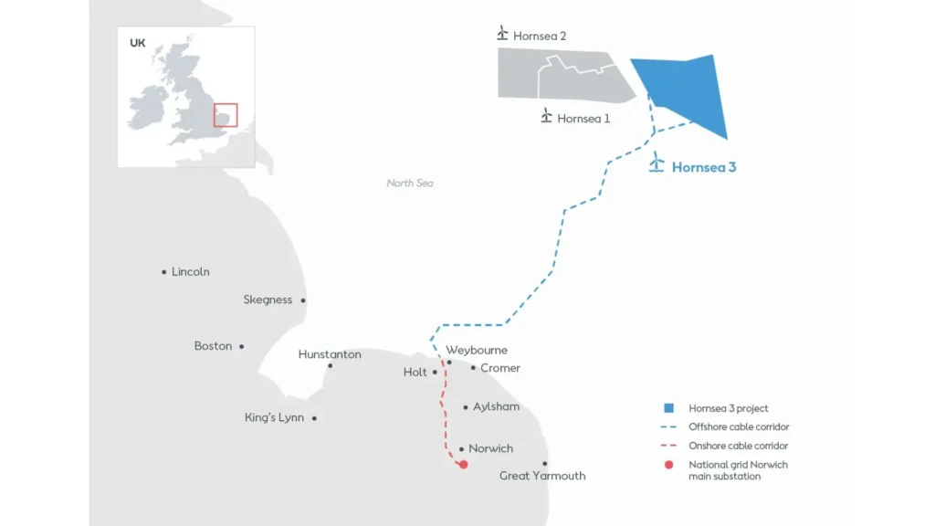 Ruta del Proyecto Hornsea 3