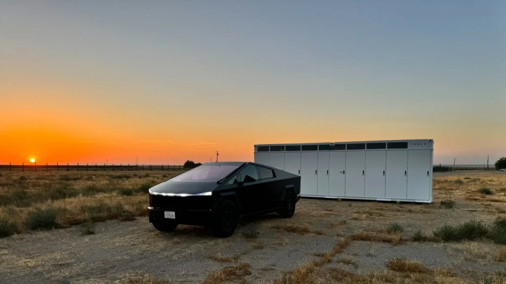 Megapack battery system for supercharger station in California