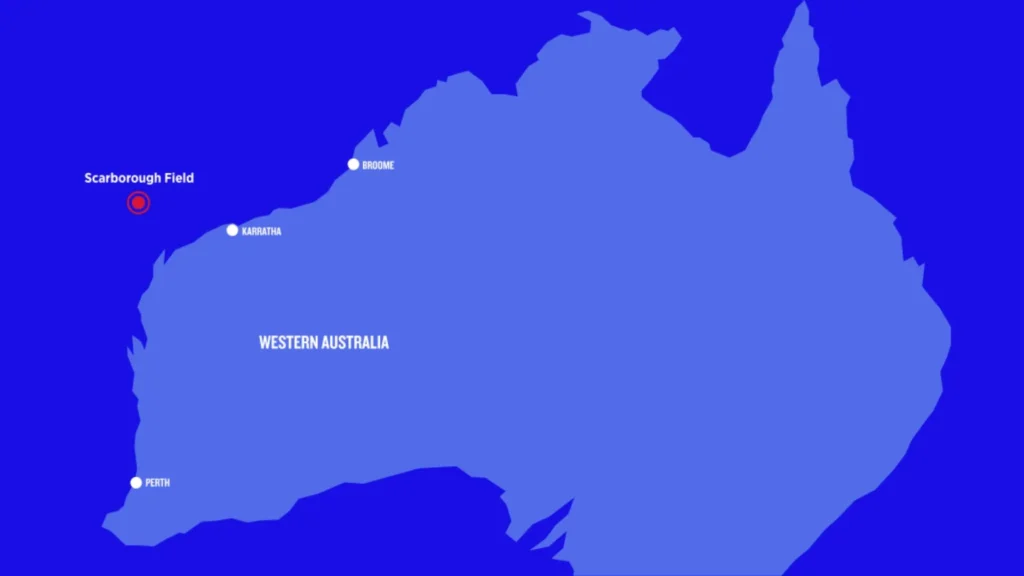 Ubicación del Campo Scarborough en Australia Occidental. Fuente: Woodside