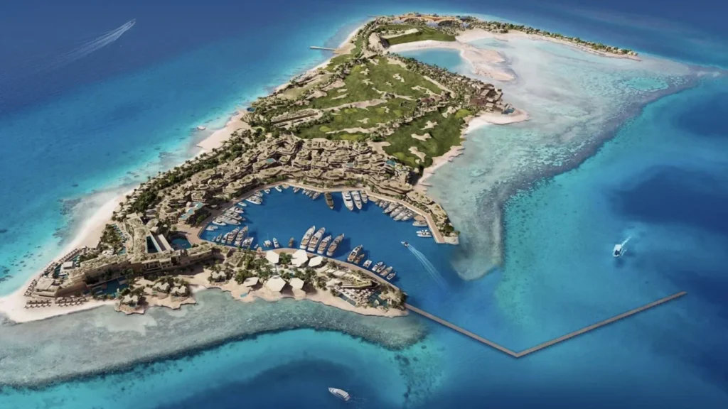Aerial view of Sindalah Island