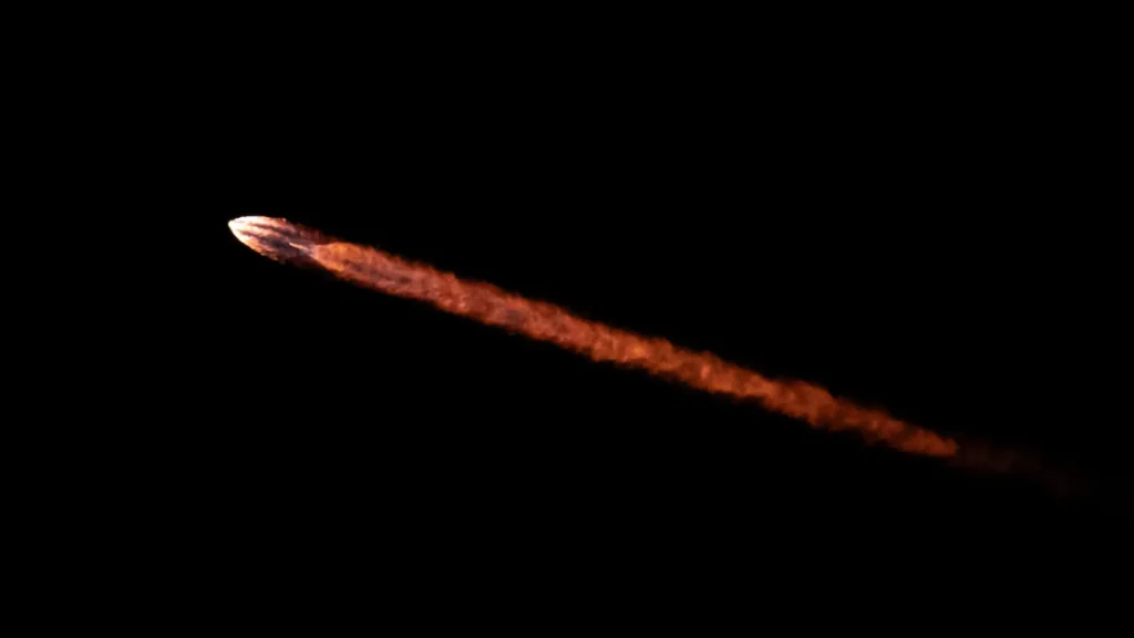 View of the satellite in the sky