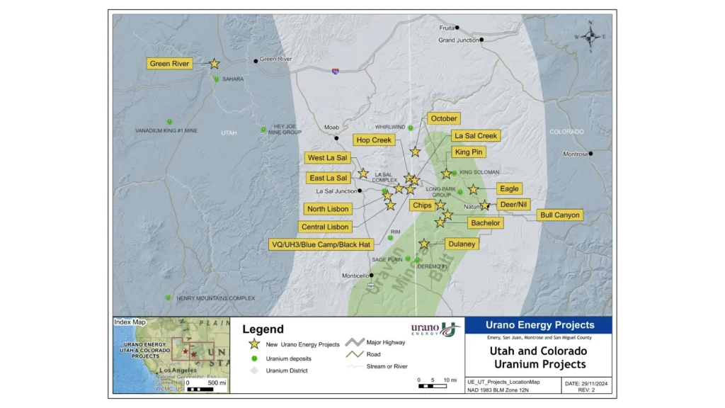 adquisicion de 15 propiedades de uranio por parte de la compañía