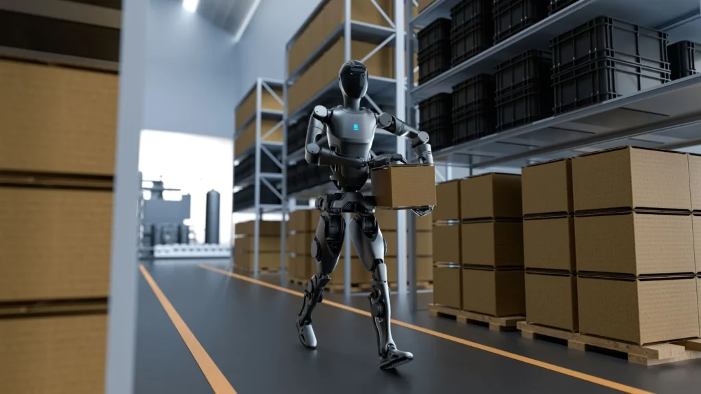 The bipedal humanoid robot PUDU D9 weighs less than 70 kg