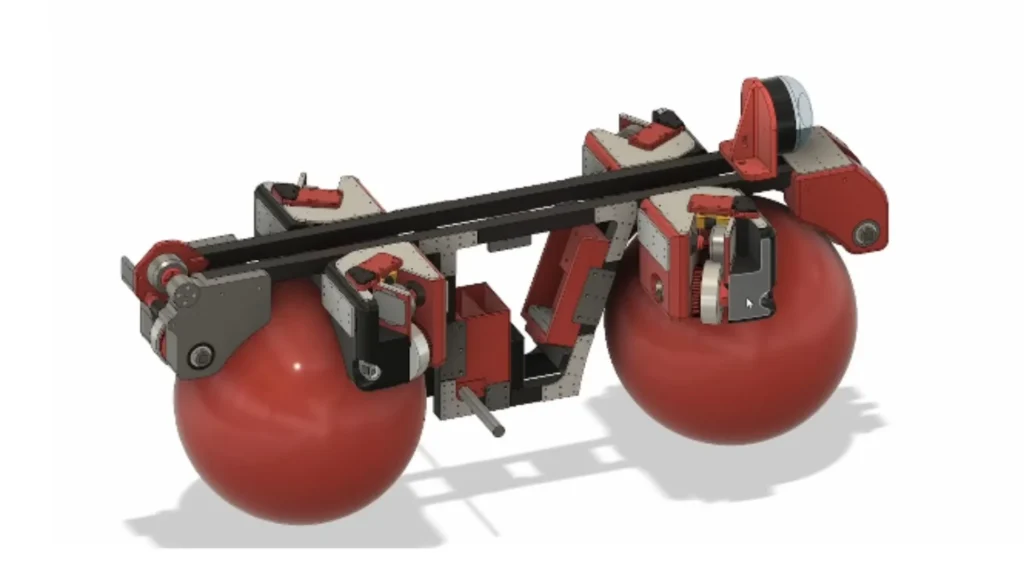The peculiar omnidirectional bicycle with spherical wheels