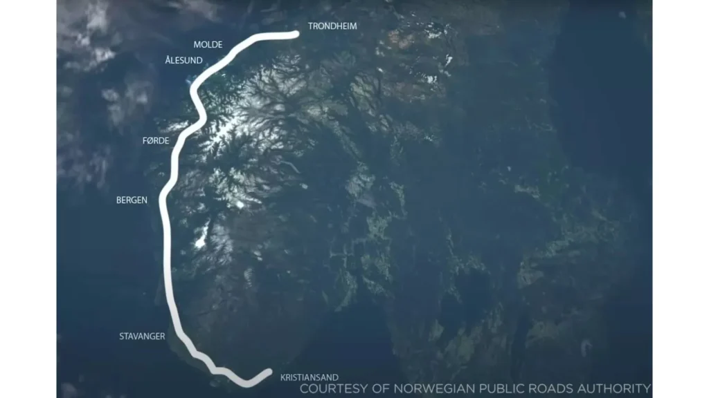 Ruta el túnel submarino en Noruega