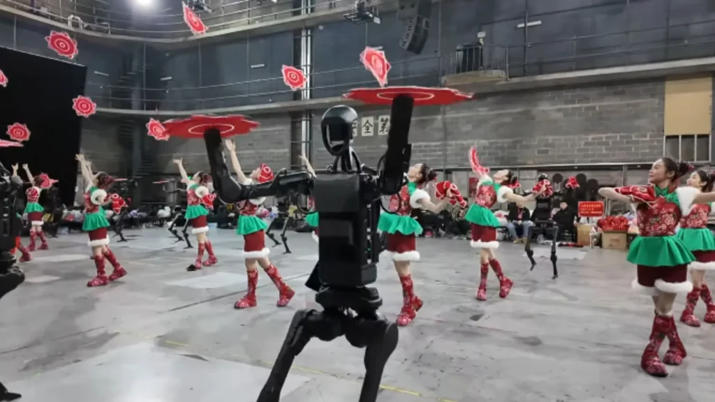 Robots de Unitree bailando folklore chino