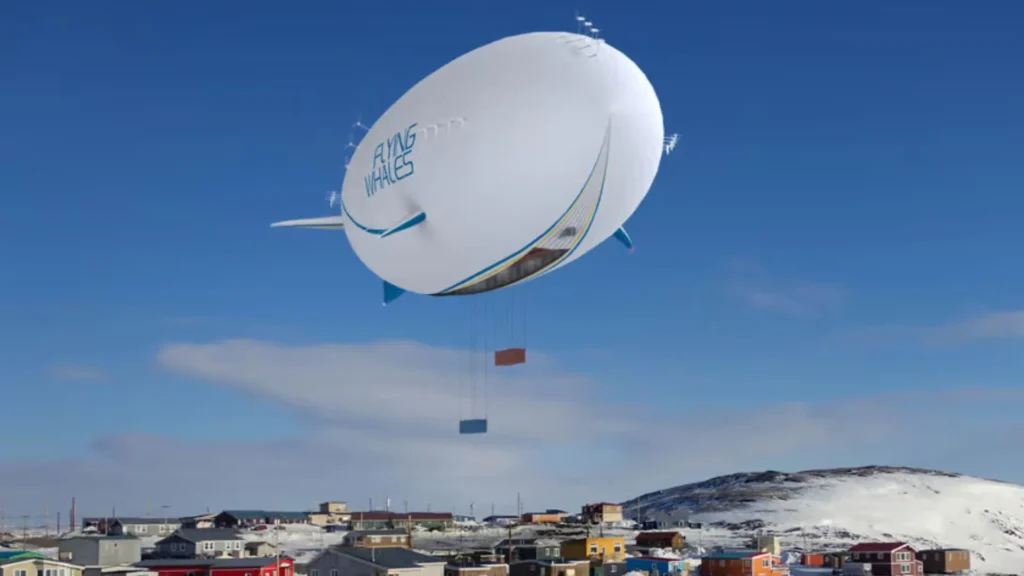 Un dirigible color blanco