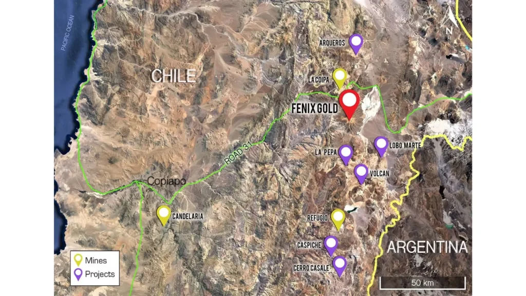 Ubicación del proyecto Gold Fenix