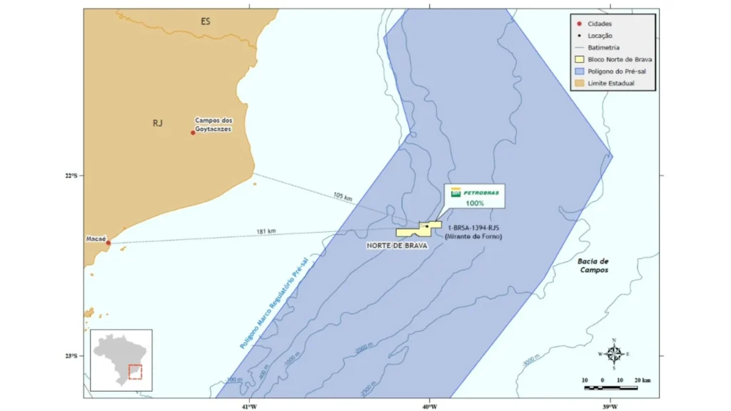 Geographic map of the well