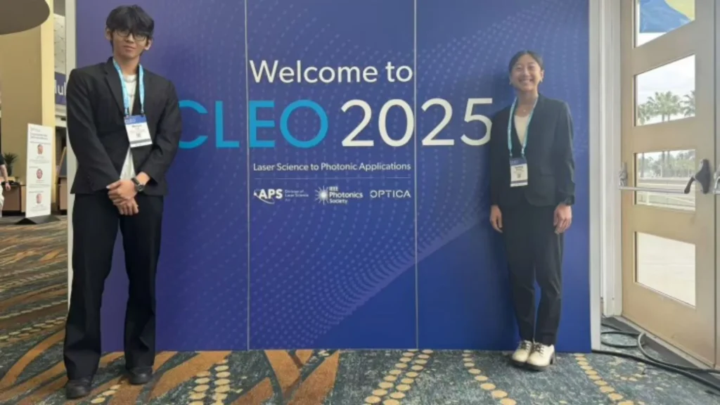 Wenyu Liu and Moe Zhang at CLEO 2025 conference