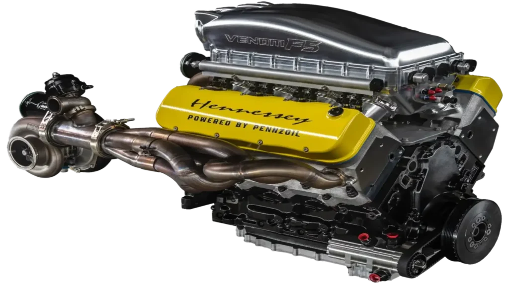 Motor V8 biturbo del Hennessey Venom F5, (Fuente: hennesseyspecialvehicles). 