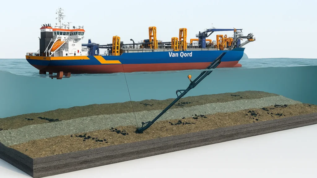 Dredging operation in progress.