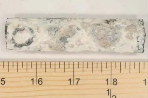 Cinta de zinc corroído por suelo corrosivo 