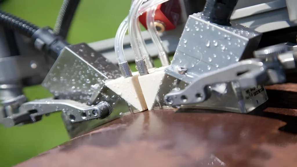 Equipo de inspección de ductos ultrasónica Full Matrix de Applus+ realizando pruebas no destructivas.