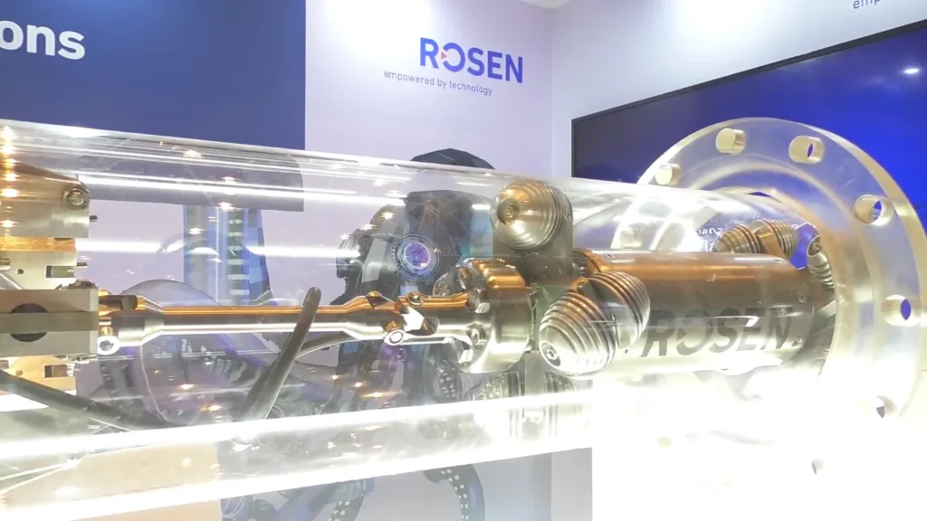 ROSEN's robotic internal pipeline inspection tool, used to collect data that feeds digital twins models in marine terminals and loading lines.