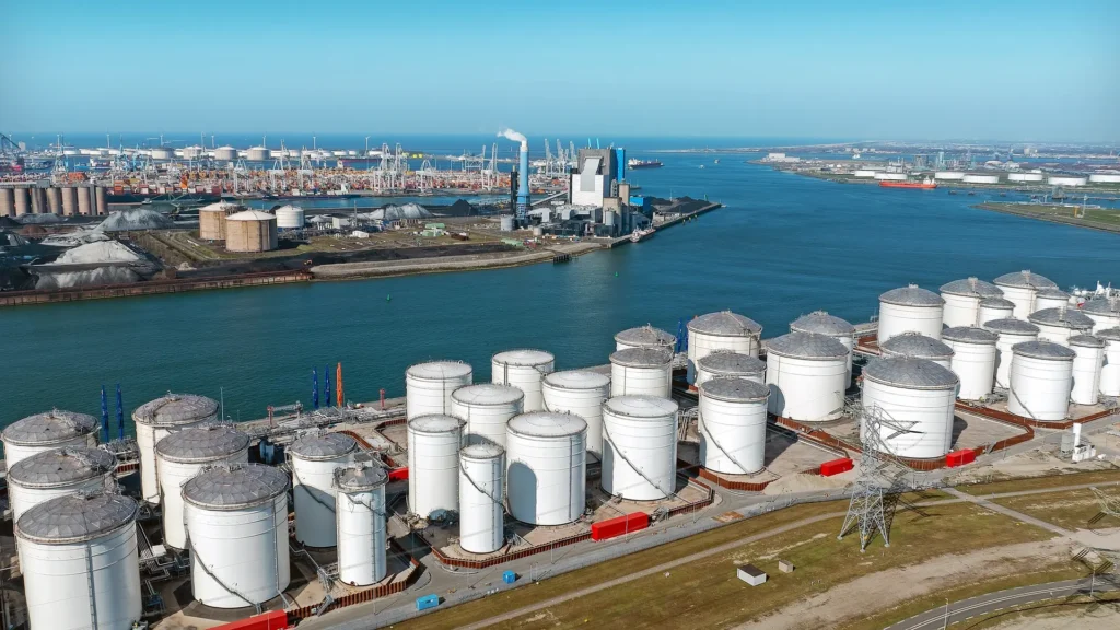 FUEL STORAGE: Port of Rotterdam in the Netherlands.