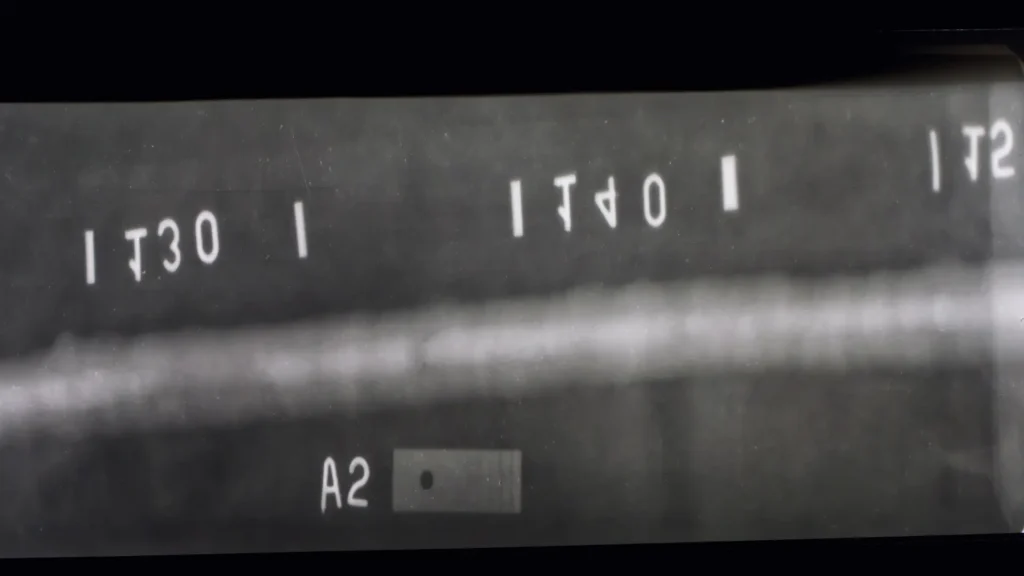 X-ray of the weld site.