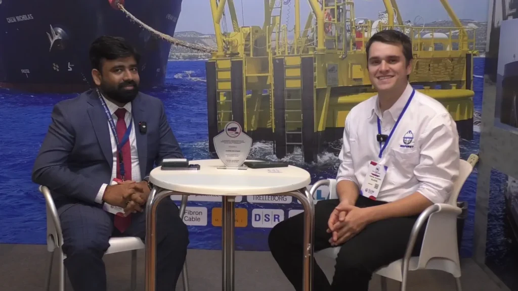 Akshay Prasad, co-founder of MSZ Offshore, during an interview at SLOM 2025.