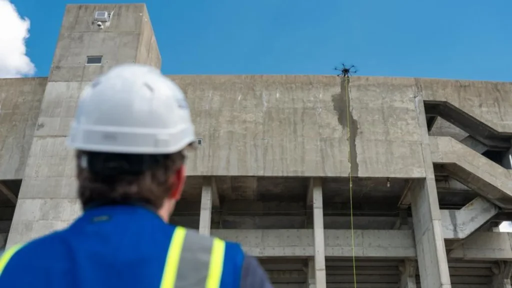Aplicación aérea de sellador con dron Sherpa