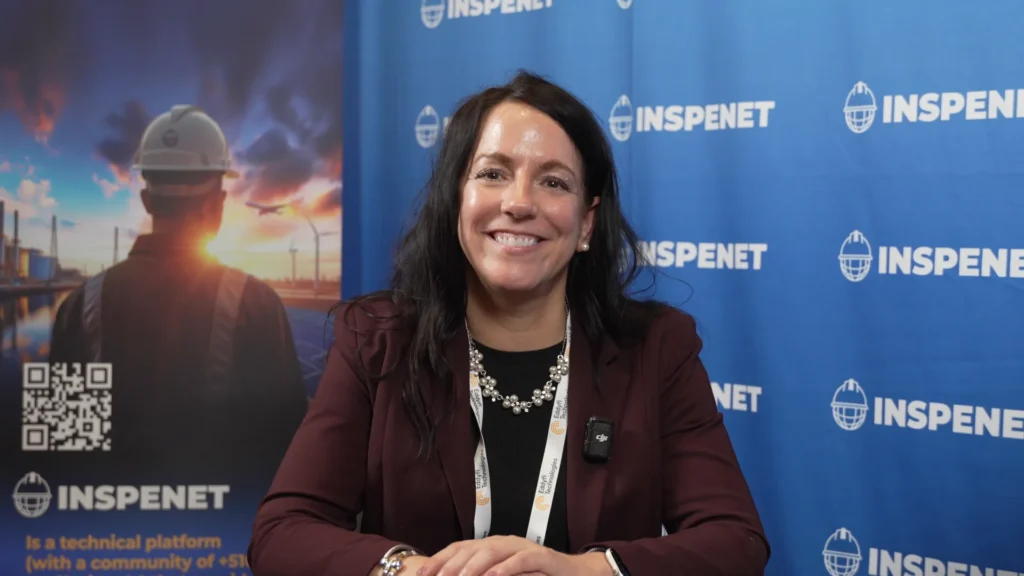 Garra Liming during an interview at the ASNT 2025 event on nondestructive testing.