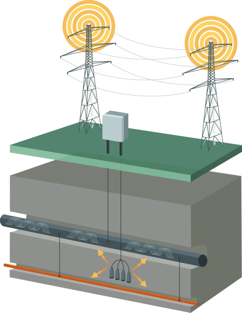 Figure 1: An AC mitigation system and cathodic protection without DC isolation.