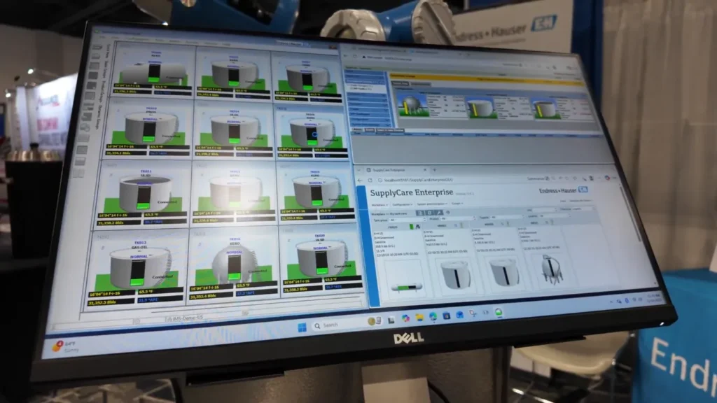 Interfaz del software SupplyCare Enterprise utilizado para la gesti&oacute;n de tanques remotos en entornos industriales.