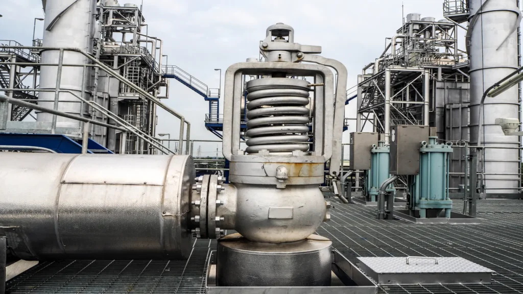 Válvula de seguridad en la central eléctrica.