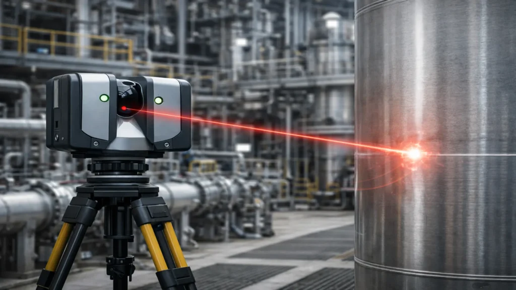 Principio de tiempo de vuelo ToF en Escaneo LiDAR industrial aplicado en refinería