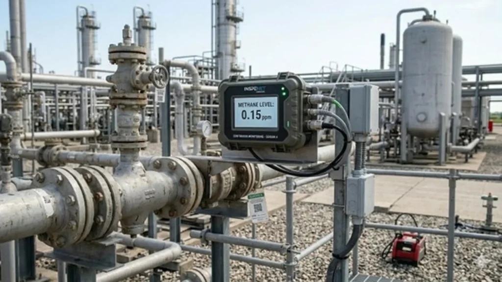 Figura 2. Sensor industrial utilizado para Monitoreo continuo de metano en instalaciones de petroleo y gas.