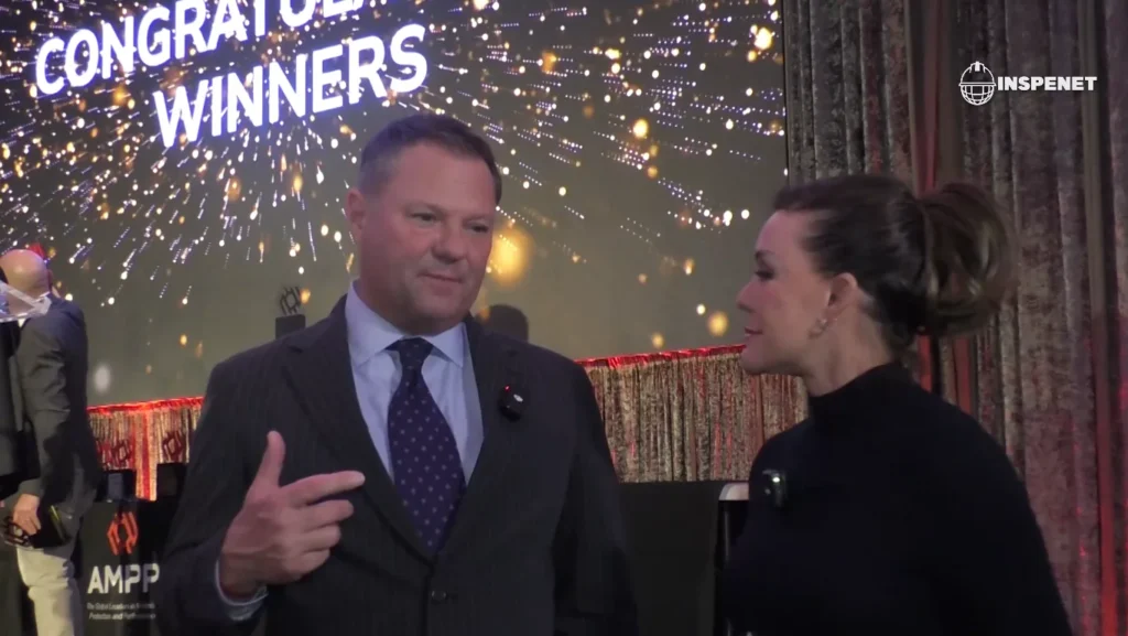 Interview with Alan Thomas at AMPP 2026 during the awards ceremony.