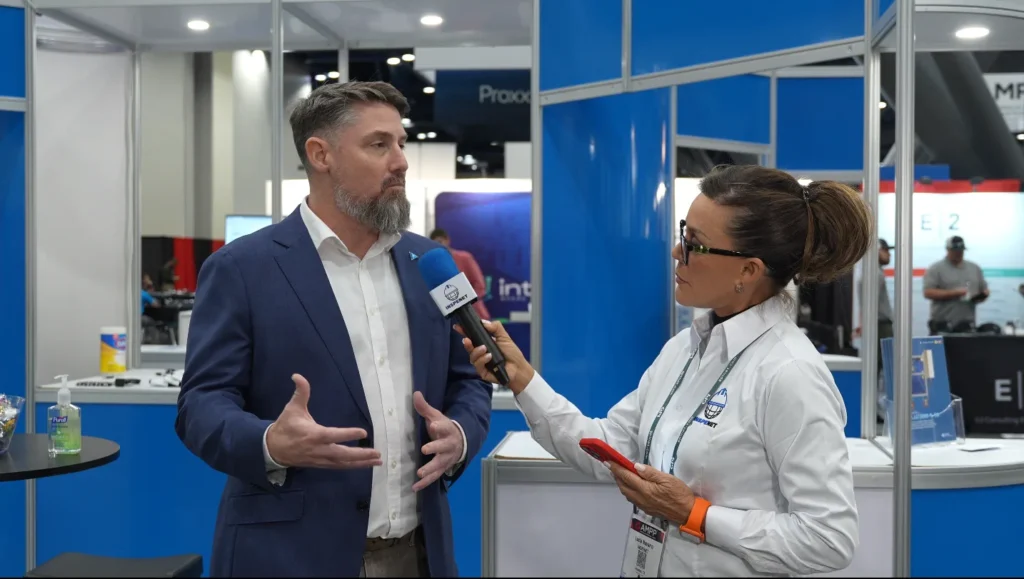 Interview about industrial cleaning with Chris Ewart at AMPP 2026 showcasing waterblasting and automation solutions.