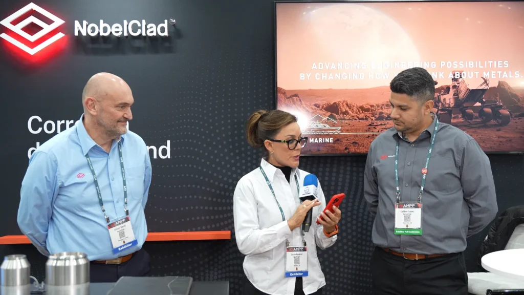 Explosion cladding presented by NobelClad in an interview during AMPP 2026.