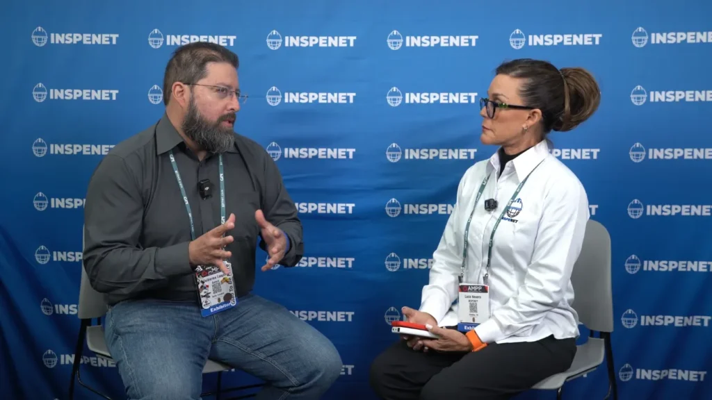 Interview about corrosion protection with Guillermo Loayza at AMPP 2026 during a conversation with Inspenet.