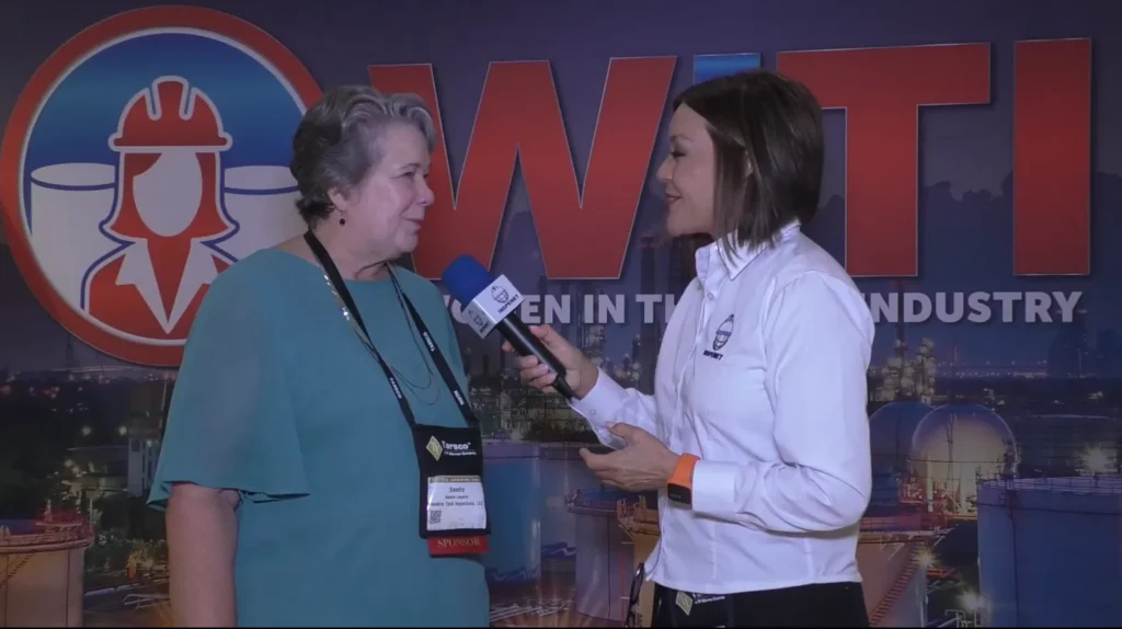Interview about industrial tank inspections with Sandra Laughlin at NISTM 2026.