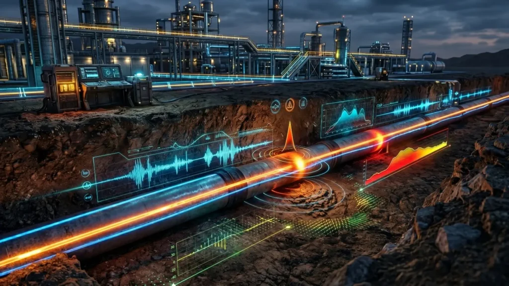 IMG: Pipeline integrity monitoring using fiber optics in an underground pipeline