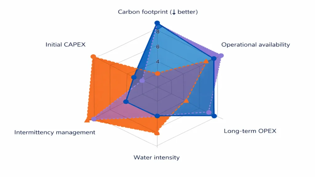 Solar EOR (without storage) vs Conventional EOR (gas) vs Solar EOR + Molten Salts (TES)
