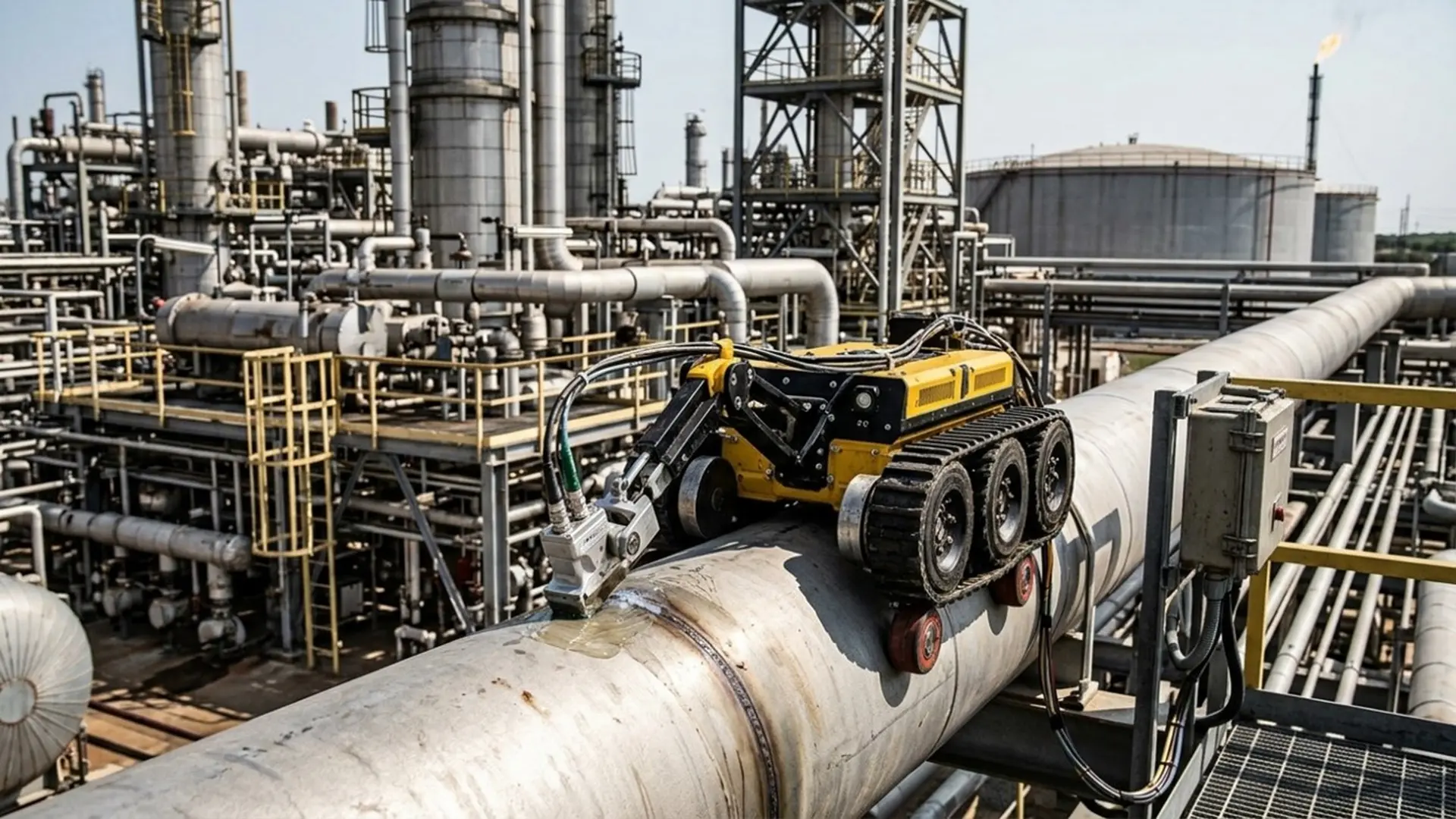 Robotic ultrasonic inspection of industrial pipelines.