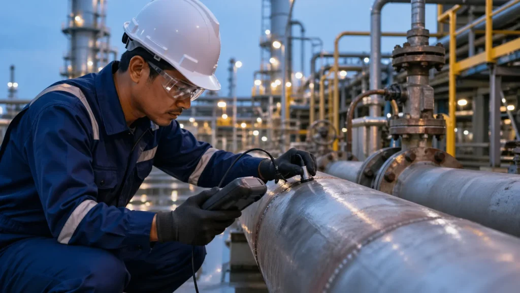 Application of  certification NDT in the industrial inspection of pipes and equipment