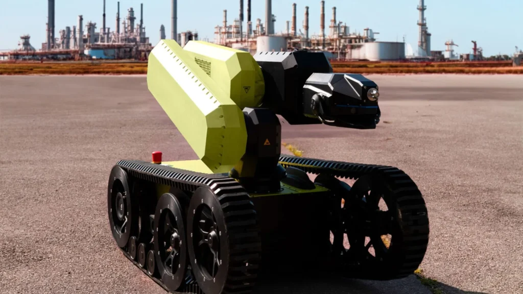 ADNOC autonomous robot used for industrial inspections at a gas plant, featuring advanced industrial robotics technology.