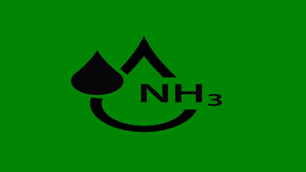 Abastecimiento de amon&iacute;aco representado mediante un s&iacute;mbolo qu&iacute;mico de NH₃ utilizado en procesos industriales, energ&eacute;ticos y de transporte mar&iacute;timo.
