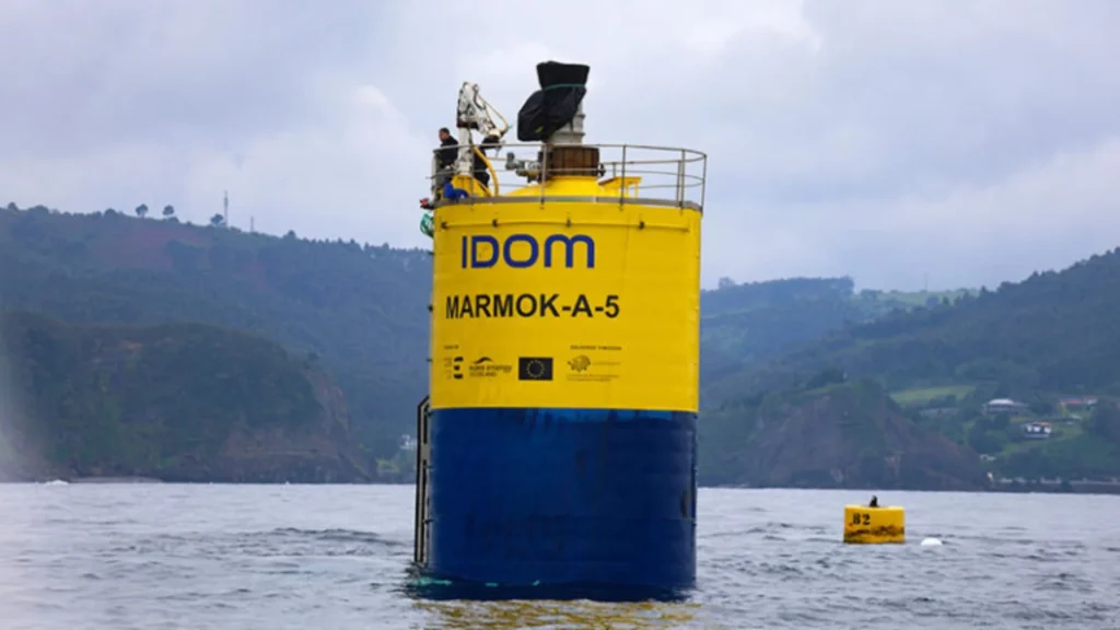 MARMOK-A5 floating at BiMEP during wave energy tests off the coast of Bizkaia.