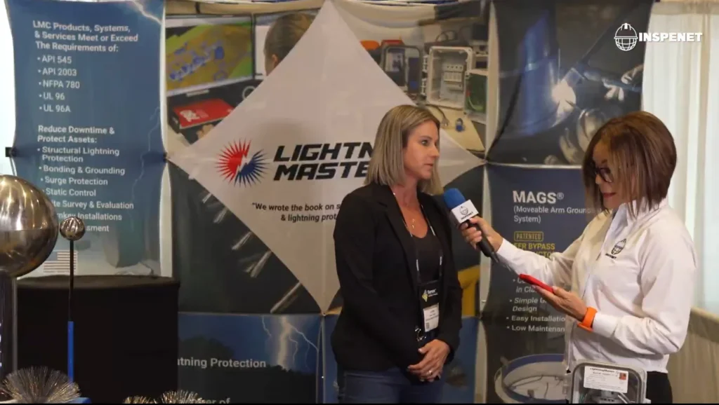 Protecci&oacute;n contra rayos y control est&aacute;tico en tank farms durante entrevista a Lightning Master en NISTM 2026.
