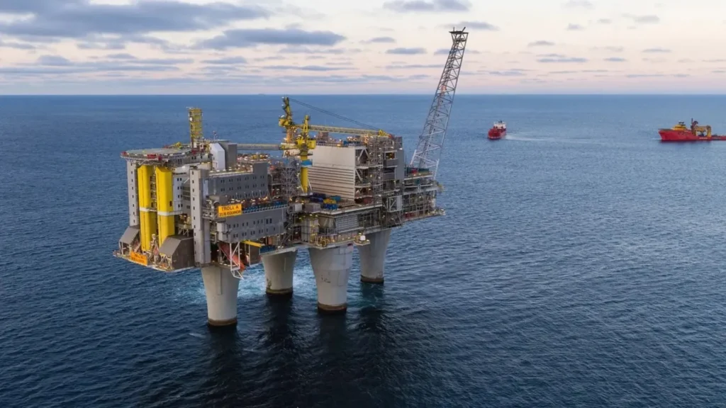 Equinor offshore platform in the North Sea used to boost oil production and offshore projects in Norway.
