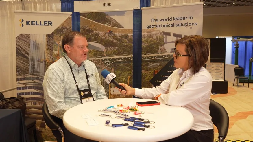 Interview about tank foundations at the Keller booth during NISTM.