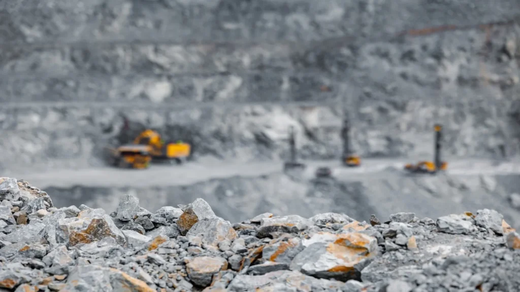 Critical minerals at a mining operation where mineral extraction and processing activities are carried out for industrial supply chains.