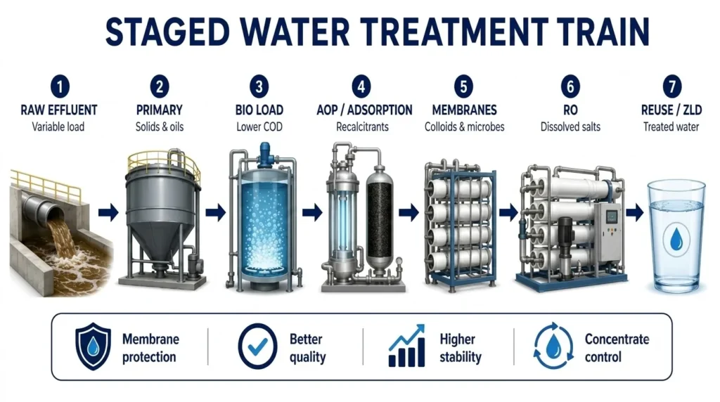 Industrial Water Treatment Process Diagram.